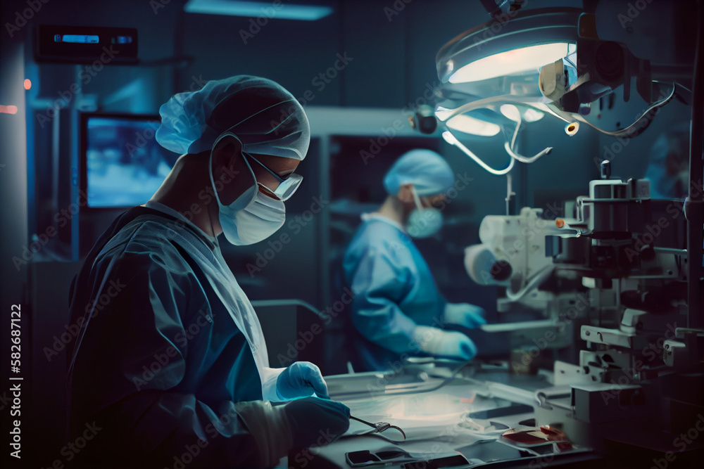 Medical Team Performing Surgical Operation in Modern Operating Room AI Generated Medical Team Performing Surgical Operation in Modern Operating Room AI Generated