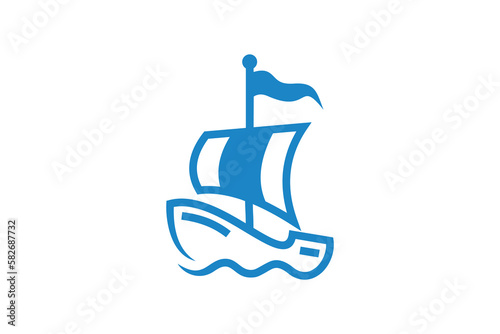 boat ship logo design