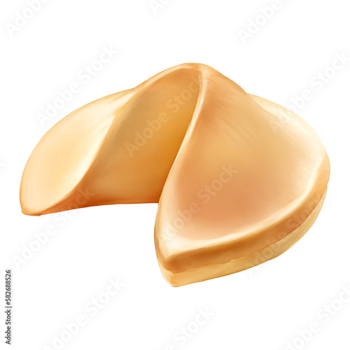 Fortune Cookie Detailed Hand Drawn Illustration Painting