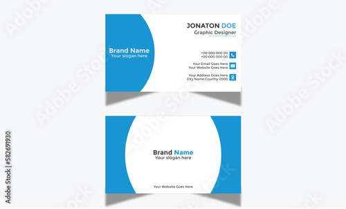 Modern Corporate and Creative Business Card Design Template Double-sided -Horizontal Name Card Simple and Clean Visiting Card Vector illustration Colorful Business Card