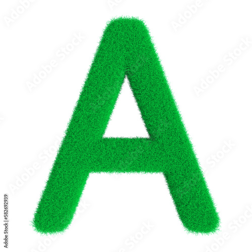 green letter isolated on white