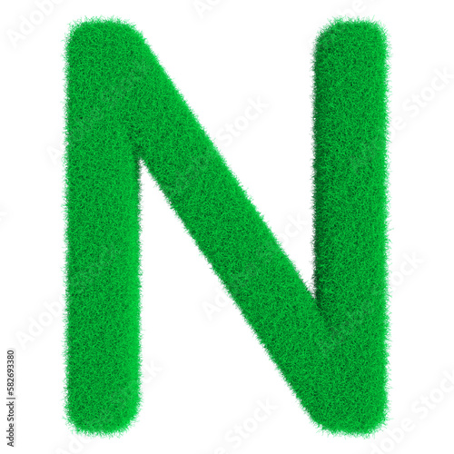 green letter isolated on white