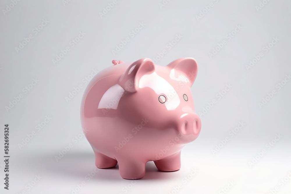 Piggy bank saving money budget finance pig bank investing coins generative ai