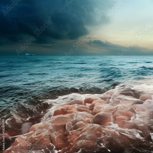 Mysterious realistic highly detailed seascape That Inspires Wanderlust with depth k quality