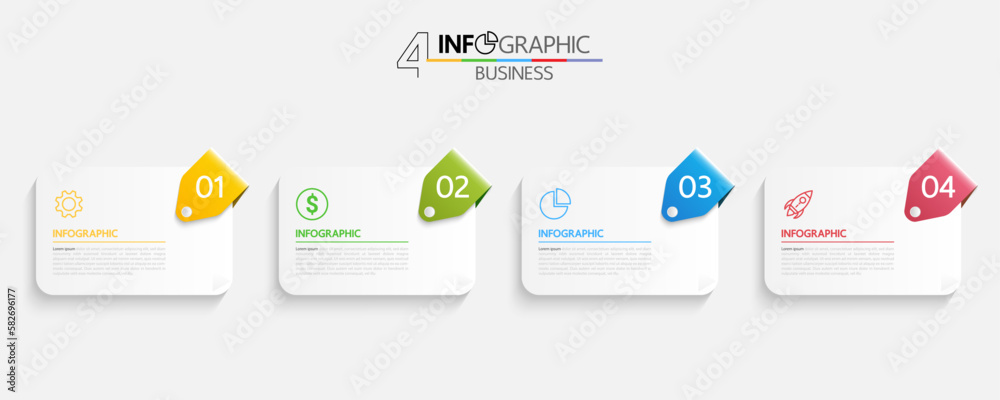 4 steps or options business concept Infographic design template can be ...