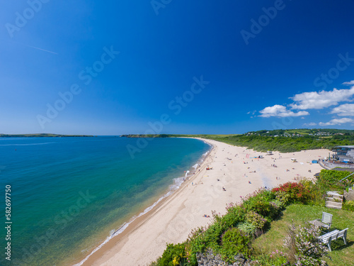 White sandy beach on a sunny day (Tenby, Wales, United Kingdom, in summer) © Mayumi.K.Photography