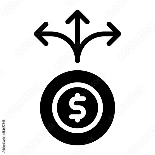 buying decision glyph icon