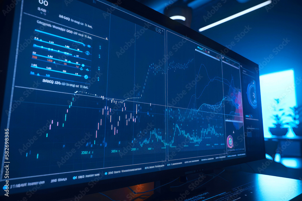 Trading and exchange charts on cryptocurrencies and stocks. Created with Generative AI technology. Trading and exchange charts on cryptocurrencies and stocks. Created with Generative AI technology.