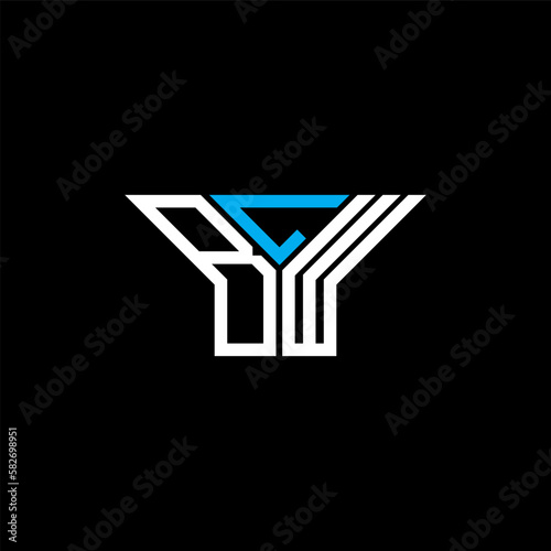 BLW letter logo creative design with vector graphic, BLW simple and modern logo.