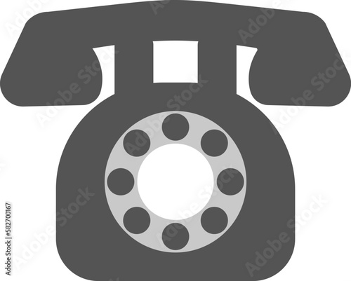 黒電話のシンプルなアイコンイラスト