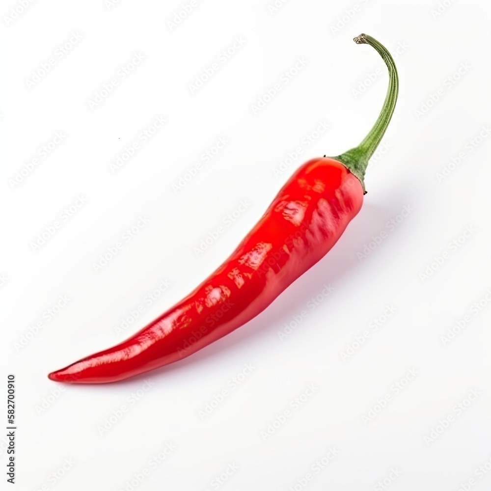 Red fresh chili pepper isolated on white background. generative ai Red fresh chili pepper isolated on white background. generative ai