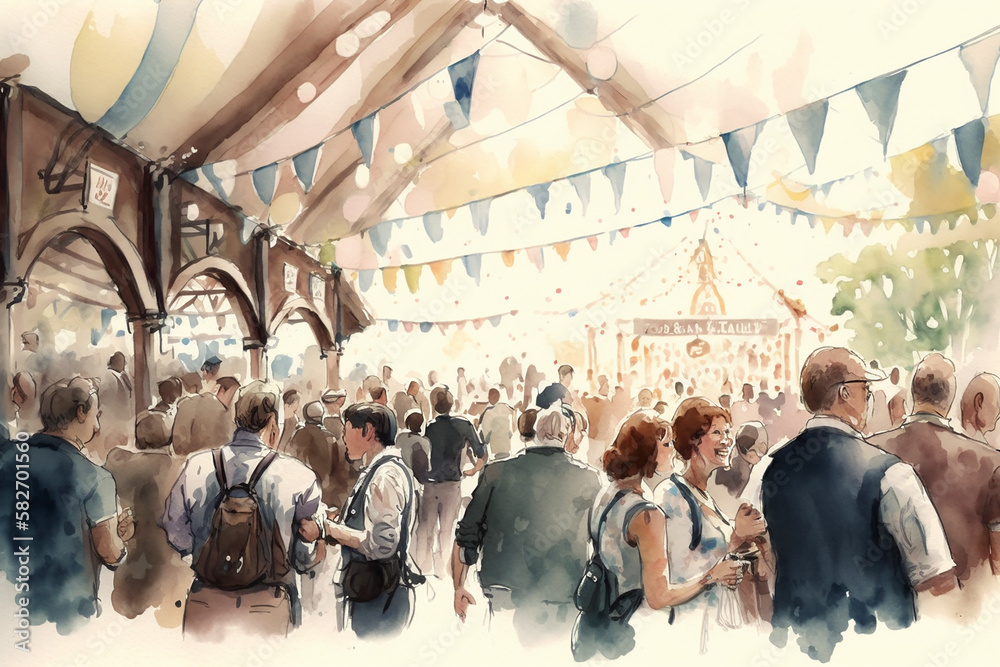 Oktoberfest drawing with bit of watercolour. Oktoberfest drawing with bit of watercolour.