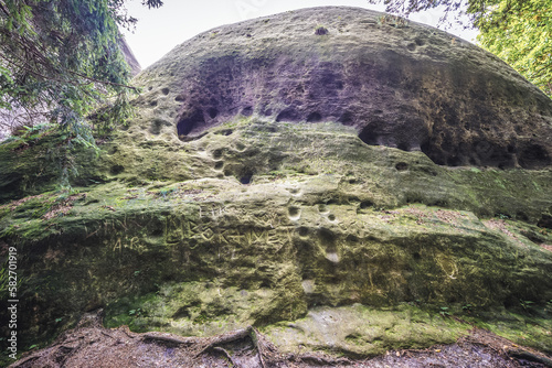 White or Elephant Stones - Bile or Sloni Kameny rocks in Lusatian Mountains, Czech Republic photo