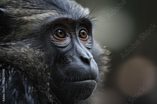 a close up of a monkey. Generative AI