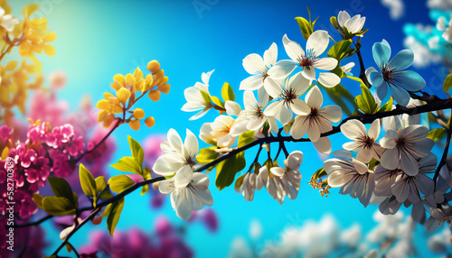 spring flowers and sky
