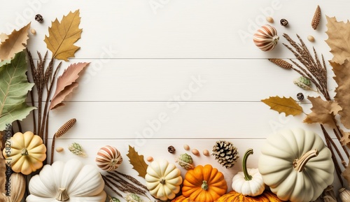 Thanksgiving Holiday - wood table background with copy space for text  Generative ai