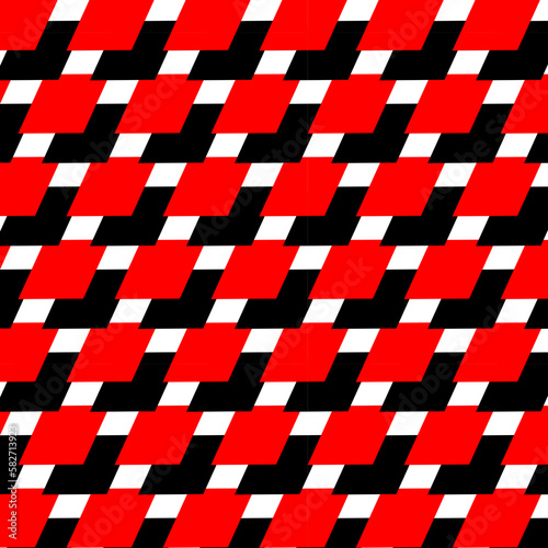 Black, red, and white background geometric shapes seamless pattern illustration