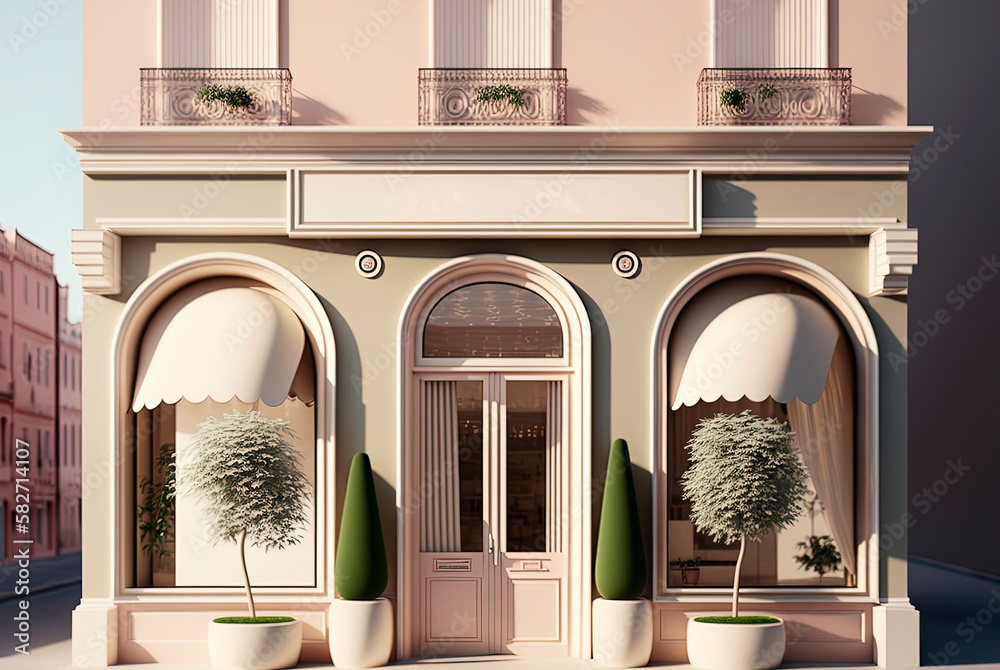 Generative AI illustration of Luxury Stores decorated in different colors  with beautiful interior design Stock Illustration | Adobe Stock