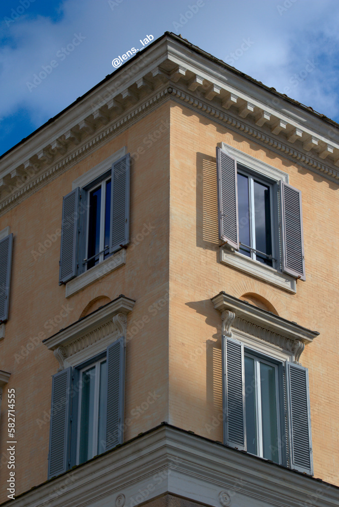 Triangular facade photography, Italy, Rome