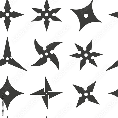 Φωτογραφία Ninja shuriken vector cartoon seamless pattern background for wallpaper, wrapping, packing, and backdrop