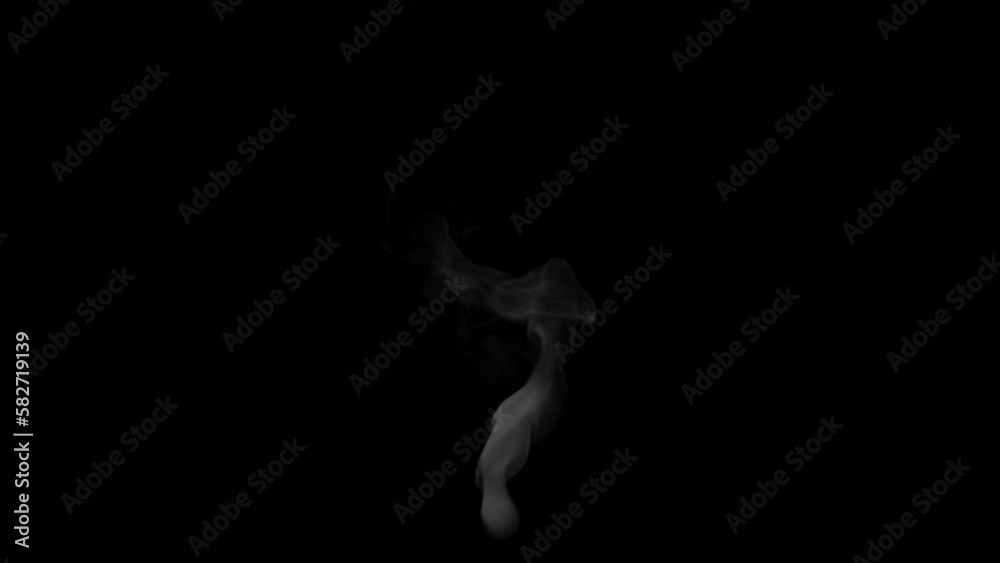 Wispy smoke swirling overlay isolated on alpha background