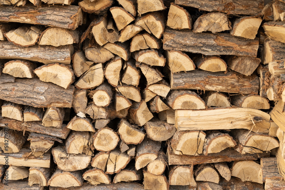 Pile of firewood for winter Pile of firewood for winter
