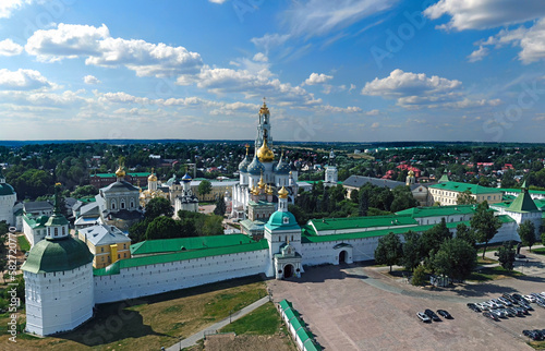 View from above to the Holy Trinity St. Sergius Lavra. Cty of Sergiev Posad, Russia