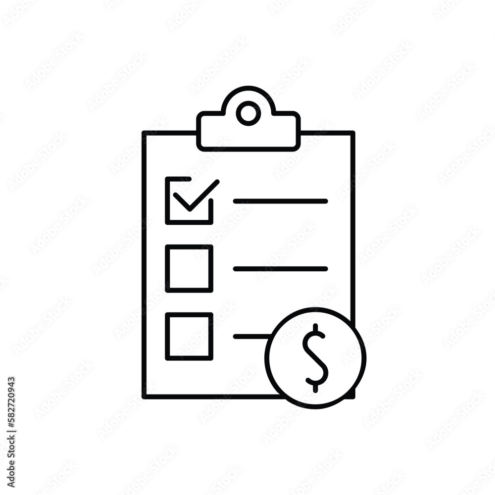 Price list line icon, outline vector sign, linear style pictogram isolated on white. Symbol, logo illustration. Price list line icon, outline vector sign, linear style pictogram isolated on white. Symbol, logo illustration.
