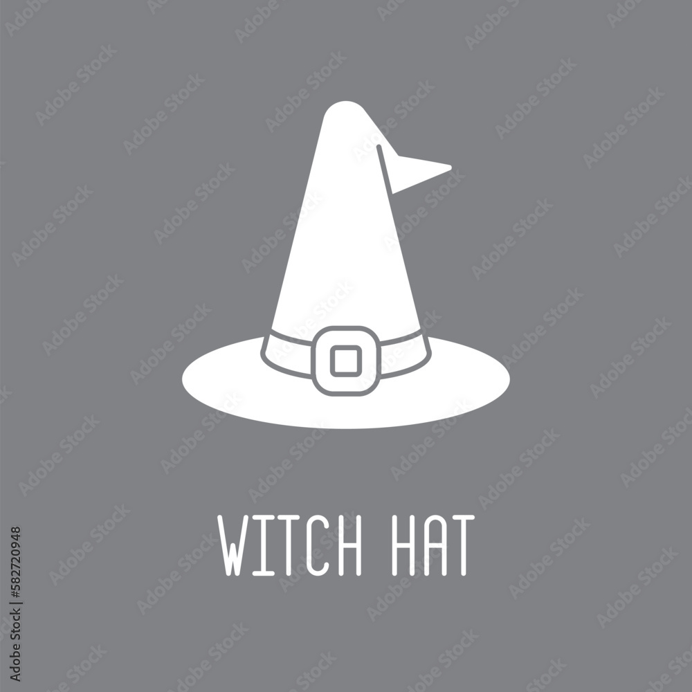 Fototapeta premium Witch hat icon. Vector illustration. 