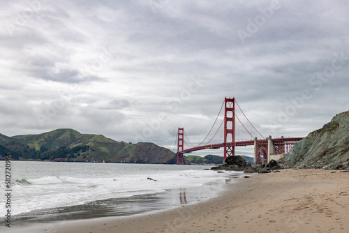 Golden Gate Bridge in San Francisco, California. The Golden Gate Bridge is a suspension bridge spanning the Golden Gate. USA