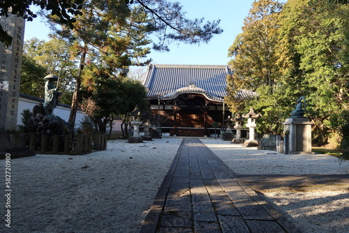 Obraz na plátně A temple in Kyoto: a distant view of Daishi-do Hall to deify Kobo-daishi Kukai