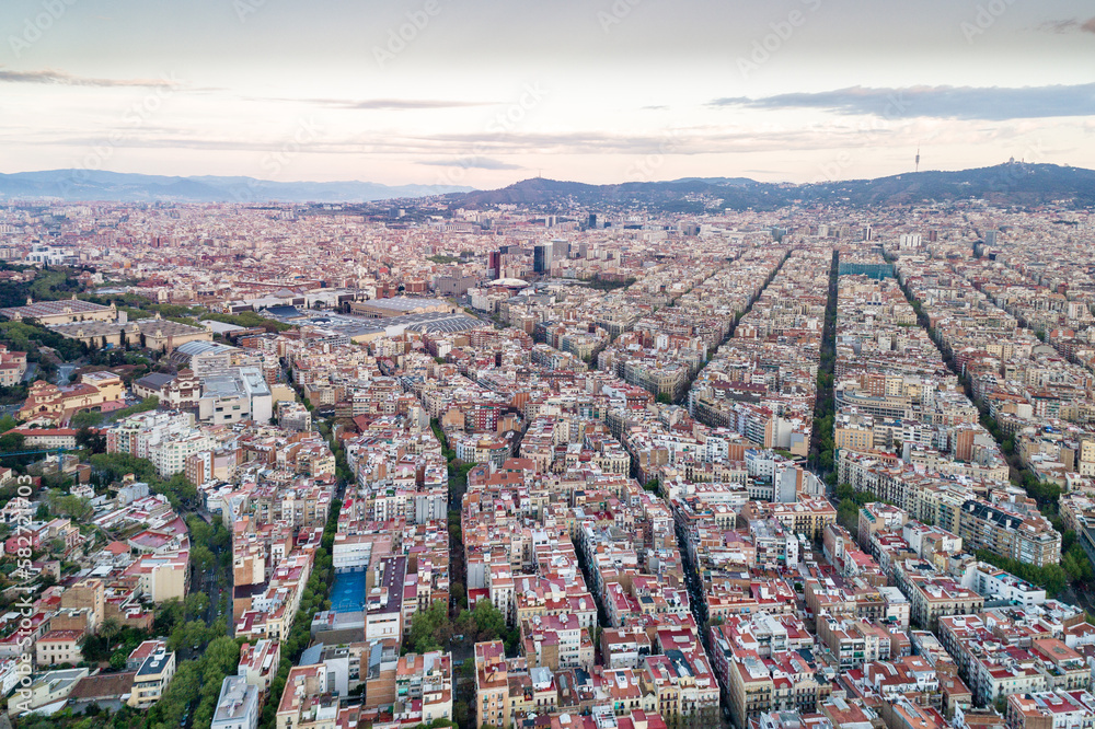 View Point Of Barcelona in Spain. Cityscape.