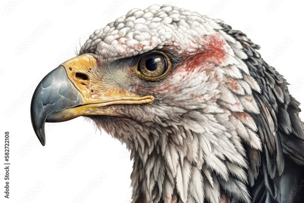 Naklejka premium Bald eagle head isolated on white background