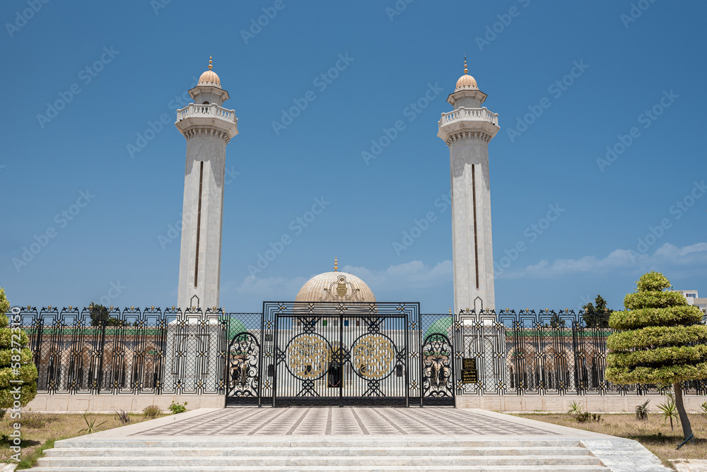 The Bourguiba mausoleum in Monastir, Tunisia. It is a monumental grave in Monastir, Tunisia, containing the remains of former president Habib Bourguiba, the father of Tunisian independence