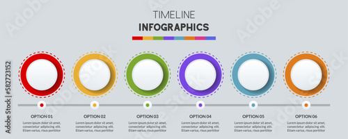 Infographics design template and icons with 6 options or 6 steps