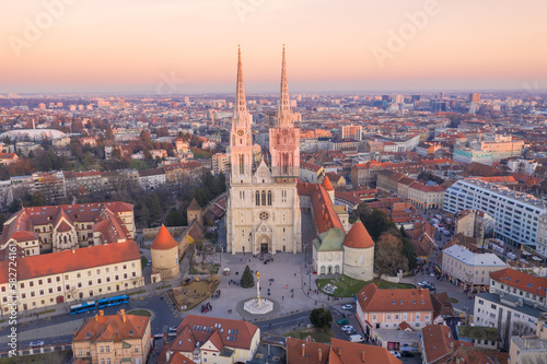 Zagreb Cathedral in Croatia. It is on the Kaptol, is a Roman Catholic institution and the tallest building in Croatia. Sacral building in Gothic style