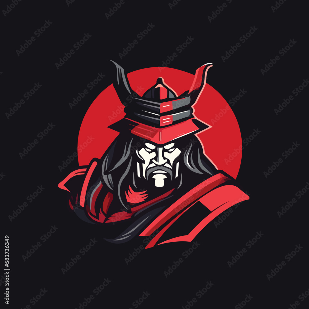 samurai esport logo vector illustration