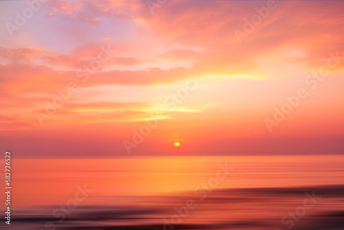 Romantic Sunset at sea ocean long shutter speed blurred  Sunrise abstract background use us colorful background composition for website magazine or graphic design backdrop
