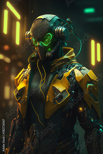Digital artwork of sci-fi cyberpunk character  © Milton