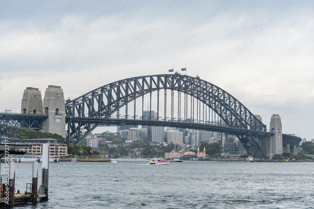Sydney Harbour Bridge and River Water. Australia.