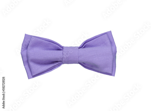 Handmade Blue Color Bow Tie Isolated On White Background.