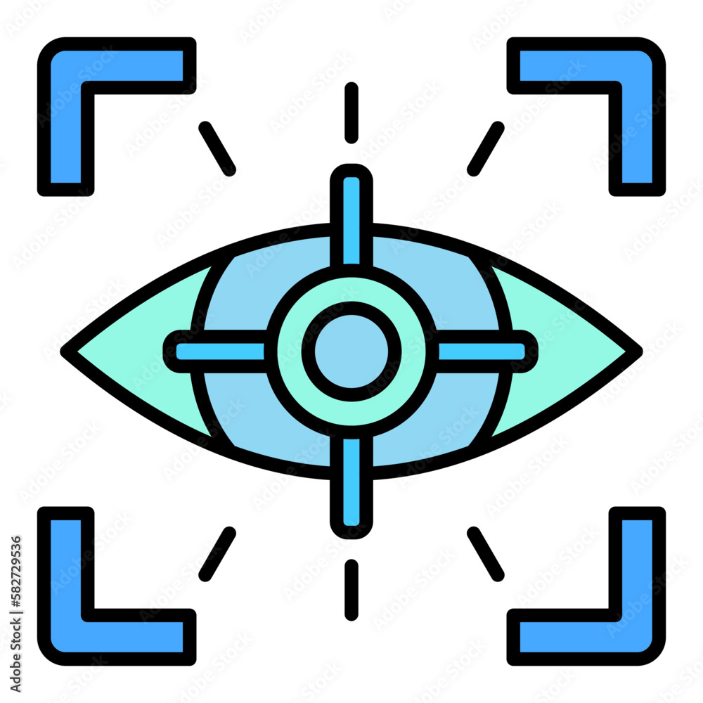 Eye Tracking Filled Line Icon Eye Tracking Filled Line Icon