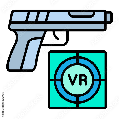 Shooting Game Filled Line Icon