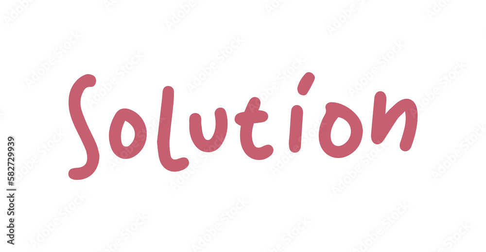 solution in pink word handwritten for element solution in pink word handwritten for element