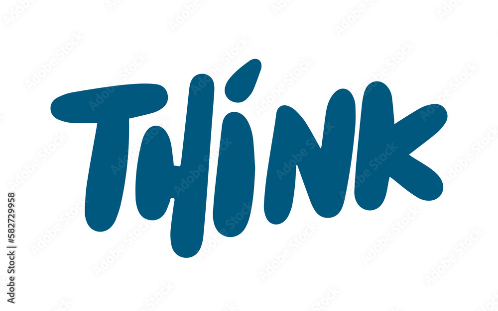 Fototapeta premium Hand drawn think word for design element
