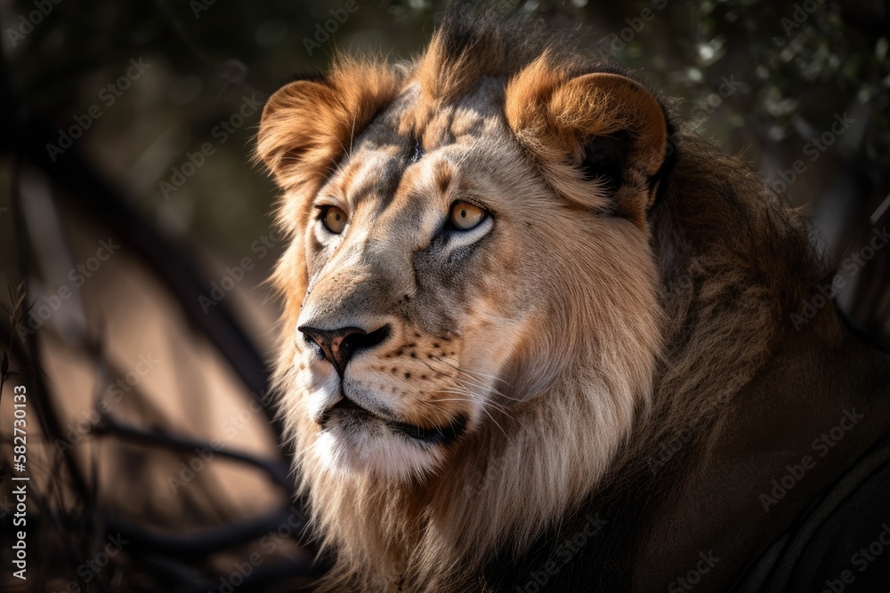 The Kruger King Lion. Generative AI