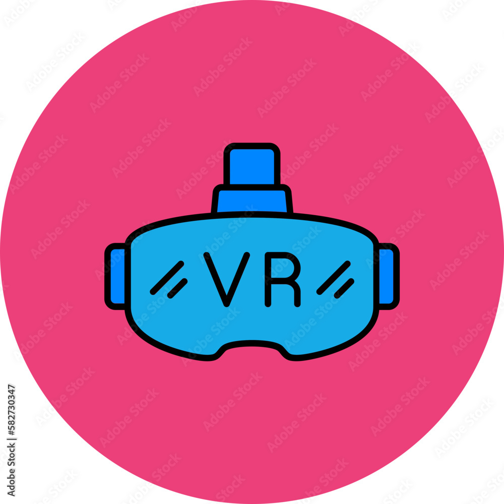 Obraz premium Vr Glasses Multicolor Circle Filled Line Icon