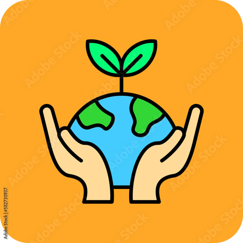 Environment Multicolor Round Corner Filled Line Icon