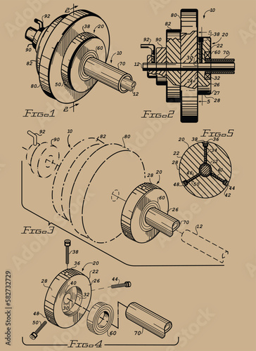 dumbbell blue print logo, Club vintage emblems vector illustration.