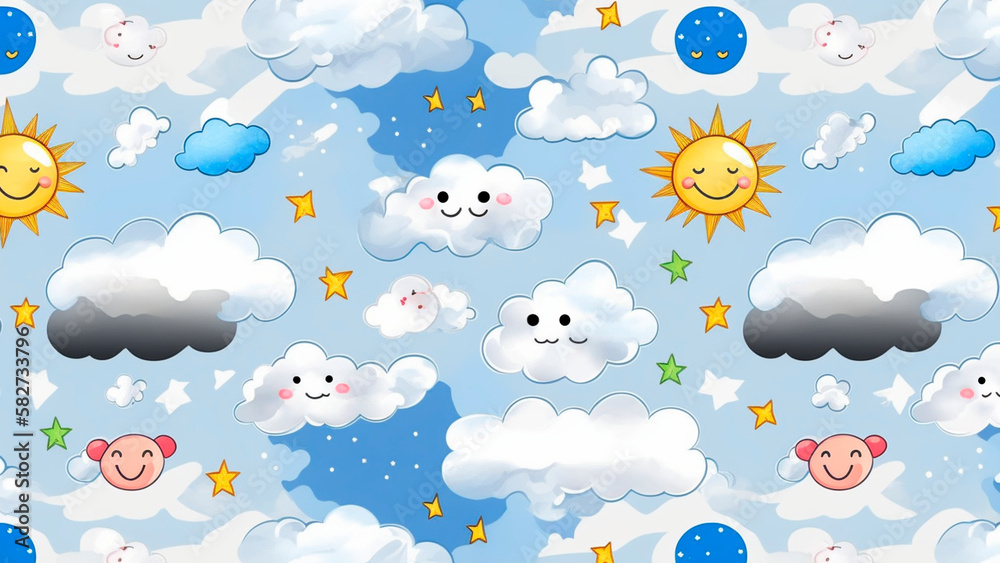 Sky Cartoon, Generative Ai.